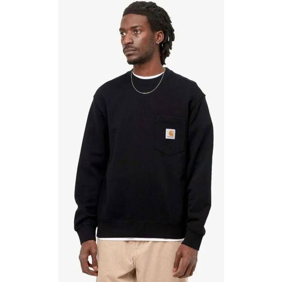 Carhartt Black Fleece Crewneck Original Fit Sweatshirt - Picture 1 of 6